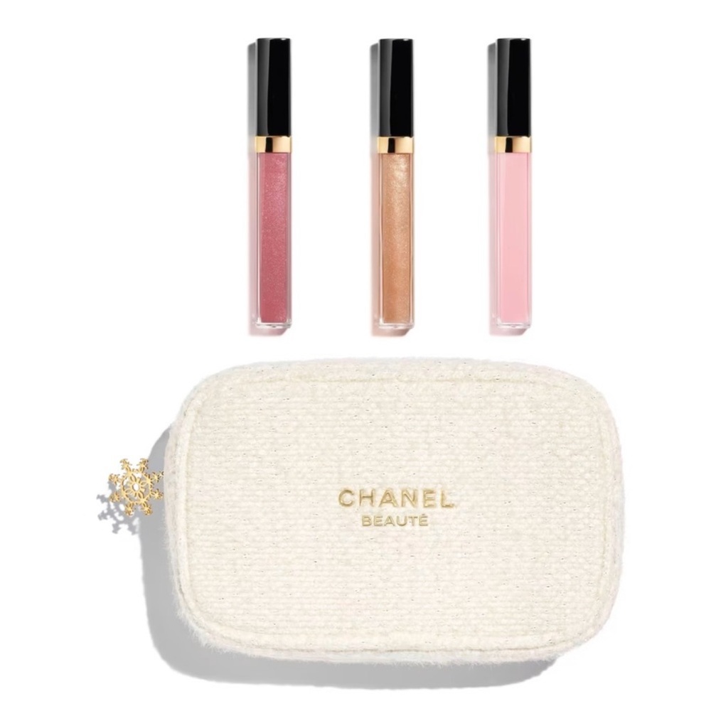 CHANEL Holiday 2024 Lip Gloss Trio - Pink, Gold, Cream